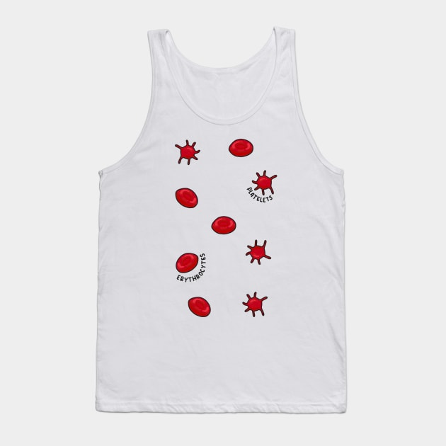 Hand Drawn Red Blood Cells Pack Tank Top by Sofia Sava